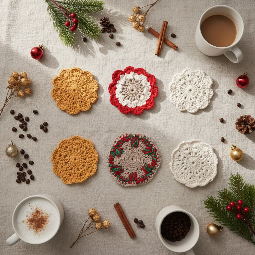 Set de 6 posa vasos surtidos a ganchillo – Hechos a mano