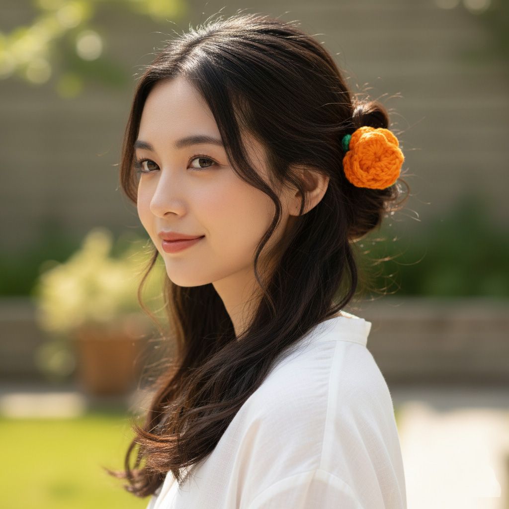 Clip de pelo naranja