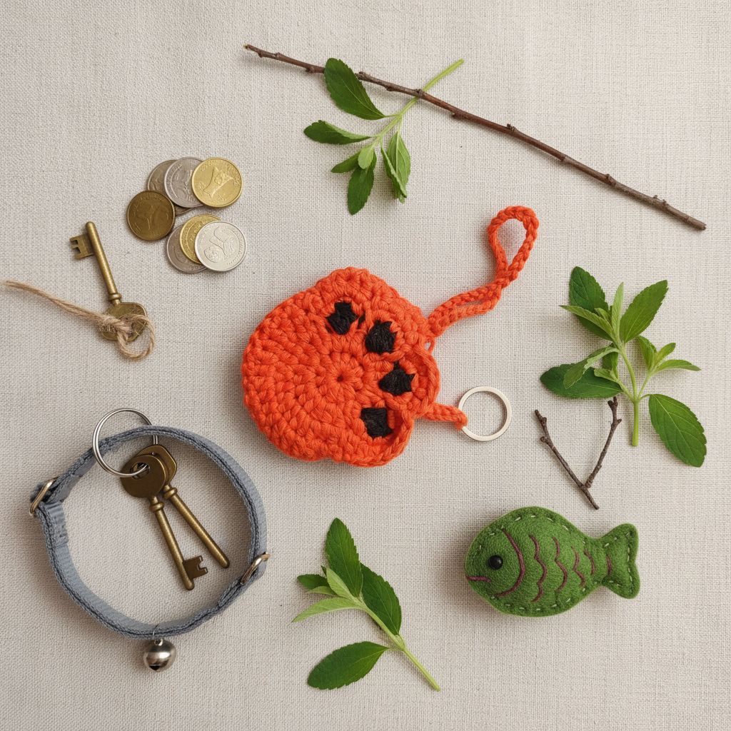 Llavero patita de gato a ganchillo – Hecho a mano