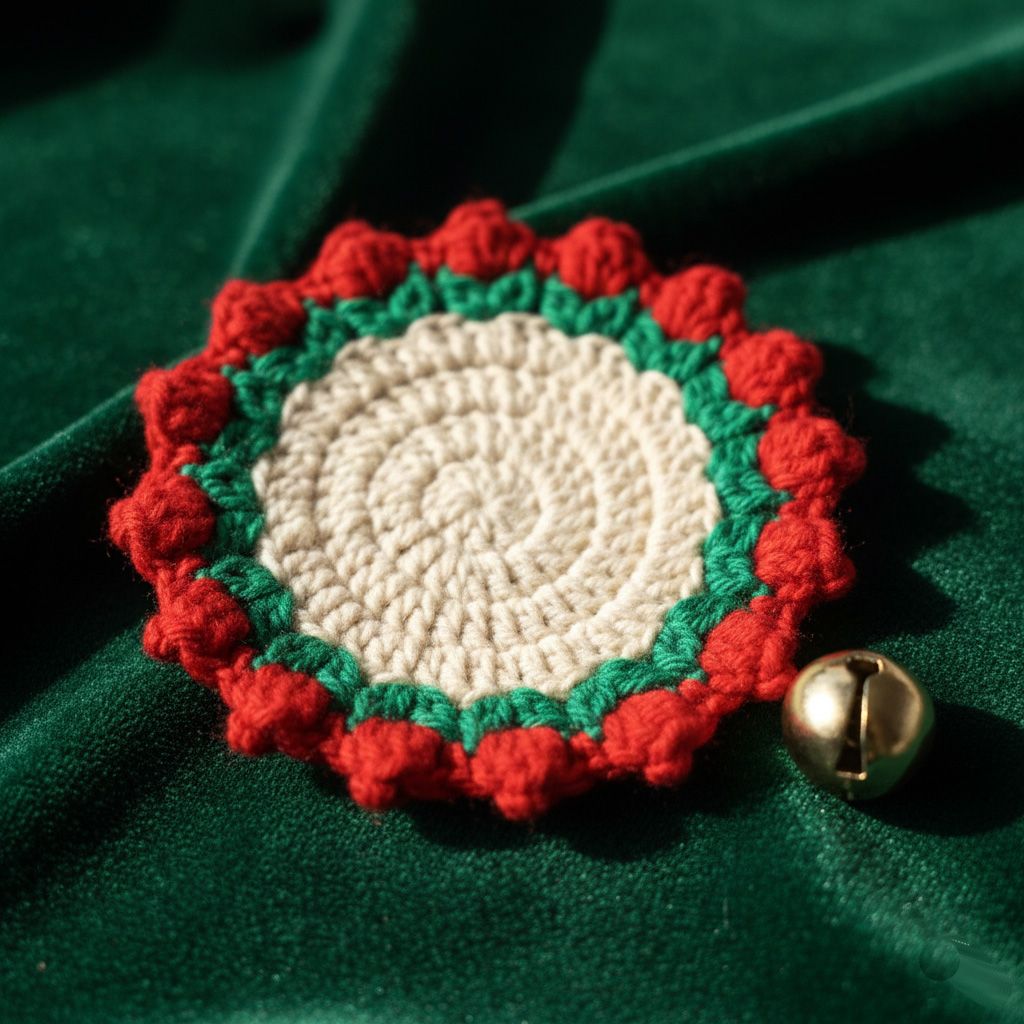 Set de 4 posa vasos navideños a ganchillo – Hechos a mano