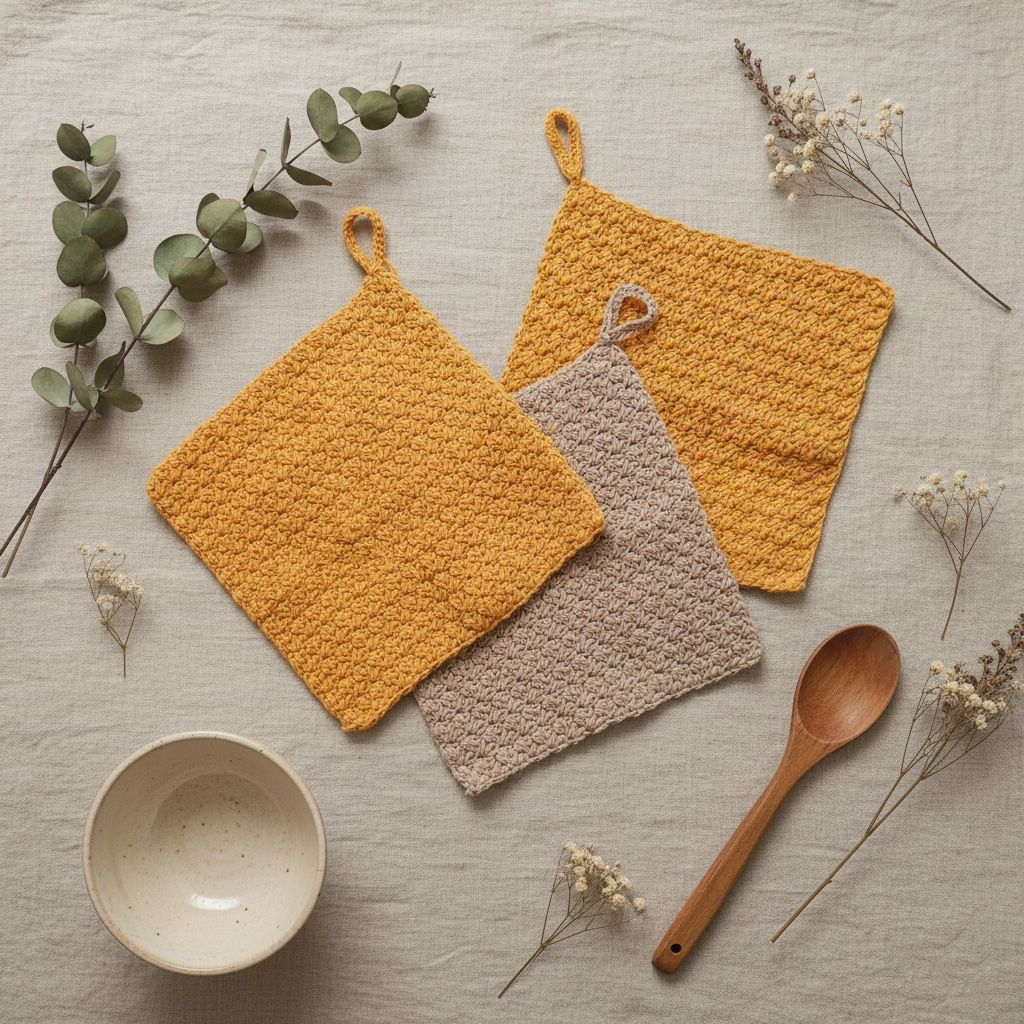 Set de 3 toallas de cocina a ganchillo – Hechas a mano